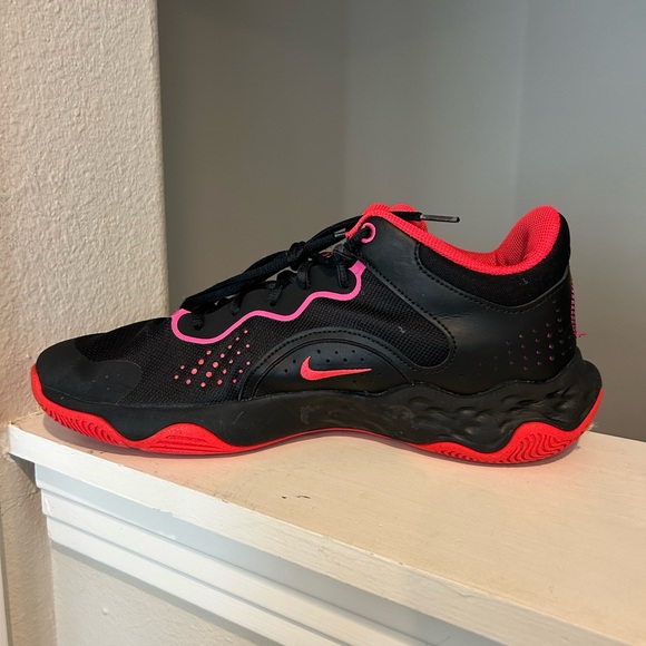 Nike Fly By Mid 3 Black Siren Red Pink Bright Basketball DD9311-002 Mens Sz 11.5 - Picture 3 of 9